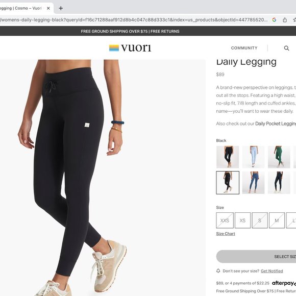 Vuori Pants - Vuori Daily Legging (size S)